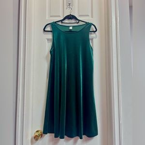 Old Navy forest green velour swing dress | size large